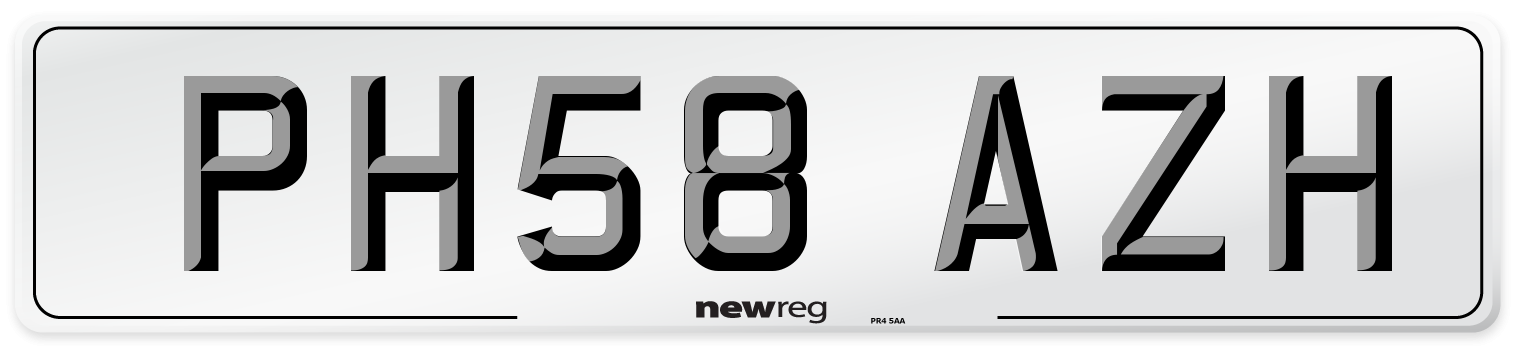 PH58 AZH Number Plate from New Reg